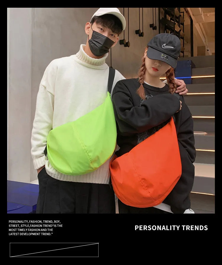 Large Capacity Nylon Crossbody Bag – Casual Campus Shoulder Bag for Students