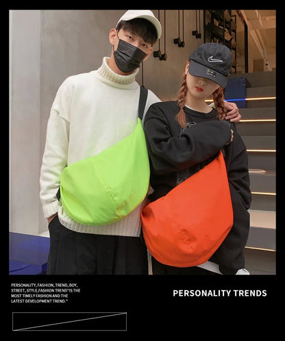 Large Capacity Nylon Crossbody Bag – Casual Campus Shoulder Bag for Students