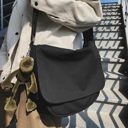 Japanese Style Canvas Messenger Bag – Large Capacity Student Shoulder Bag