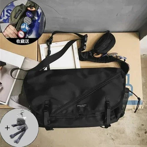 Nylon Retro Messenger Bag – Unisex Campus Shoulder Bag for Outdoor Use