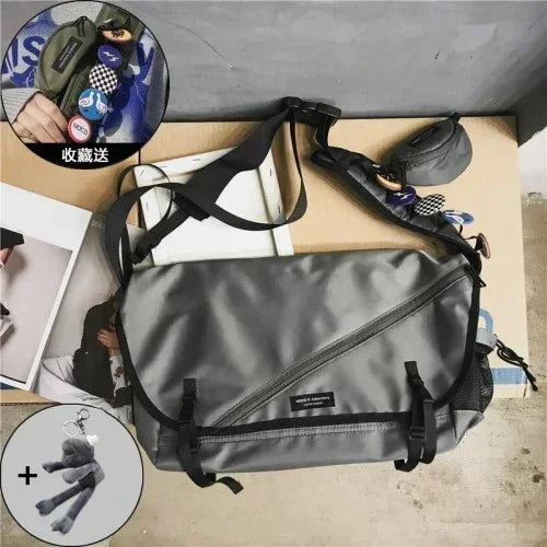 Nylon Retro Messenger Bag – Unisex Campus Shoulder Bag for Outdoor Use