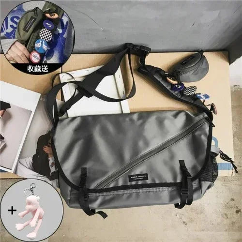 Nylon Retro Messenger Bag – Unisex Campus Shoulder Bag for Outdoor Use