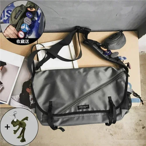 Nylon Retro Messenger Bag – Unisex Campus Shoulder Bag for Outdoor Use