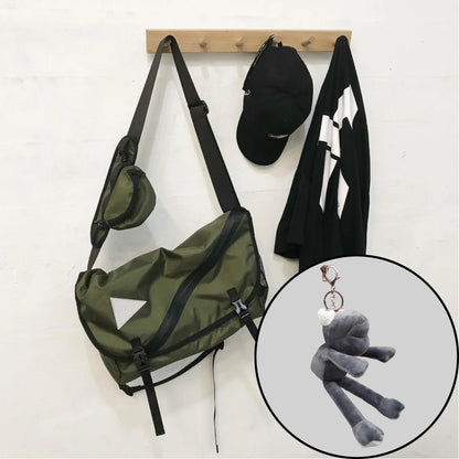 Nylon Retro Messenger Bag – Unisex Campus Shoulder Bag for Outdoor Use