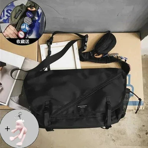 Nylon Retro Messenger Bag – Unisex Campus Shoulder Bag for Outdoor Use